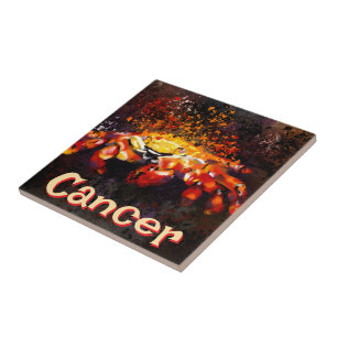 Crab Nautical Coastal Beach Cancer Personalised Ceramic Tile