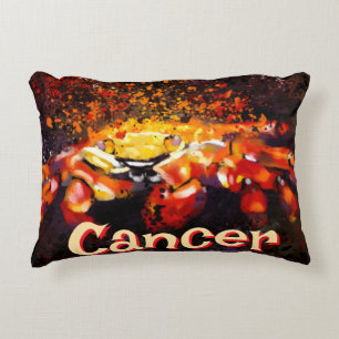 Crab Nautical Coastal Beach Cancer Personalised Decorative Cushion