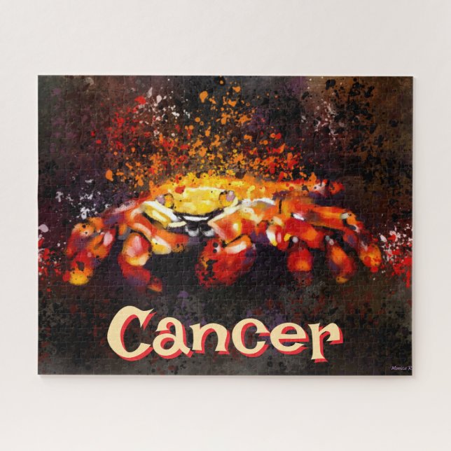 Crab Nautical Coastal Beach Cancer Personalised Jigsaw Puzzle (Horizontal)