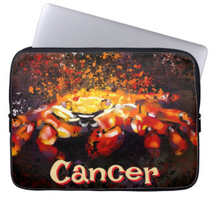 Crab Nautical Coastal Beach Cancer Personalised Laptop Sleeve