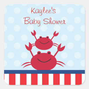 Crab Nautical Favour Stickers