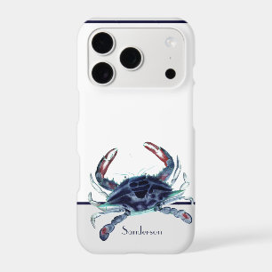 Crab Nautical Navy Blue and White Beach