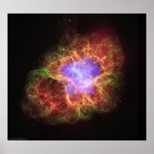Crab Nebula-a Dead Star Creates Celestial Havoc Poster