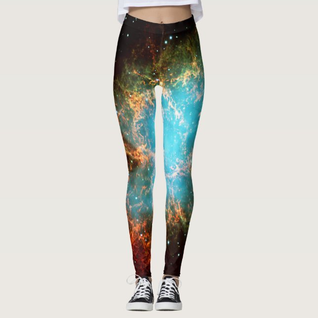 Crab Nebula in Taurus outer space exercise Leggings (Front)