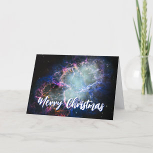Crab Nebula Merry Christmas Holiday Card