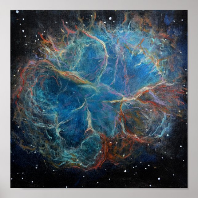 Crab Nebula Space Art Painting Poster (Front)