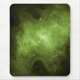 Crab Nebula, Supernova Remnant, Green Light Mouse Pad
