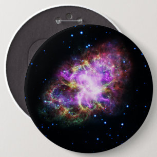 Crab Nebula Supernova Remnant Hubble Composite 6 Cm Round Badge