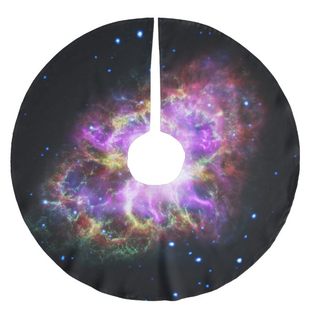 Crab Nebula Supernova Remnant Hubble Composite Brushed Polyester Tree Skirt (Front)