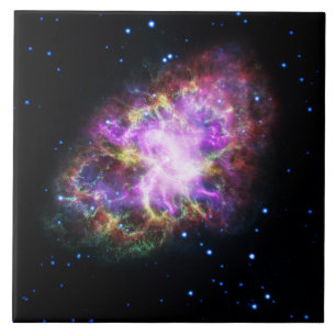 Crab Nebula Supernova Remnant Hubble Composite Ceramic Tile