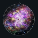 Crab Nebula Supernova Remnant Hubble Composite Dartboard<br><div class="desc">Journey through the Crab Nebula,  a dazzling supernova remnant! This image combines the power of five telescopes,  from radio waves to X-rays,  to unveil its wispy filaments,  hidden dust clouds,  and superheated core – a cosmic tapestry woven from the light of a stellar explosion.</div>