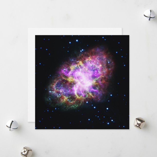 Crab Nebula Supernova Remnant Hubble Composite Holiday Card (Front/Back In Situ)