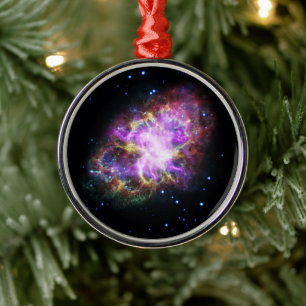 Crab Nebula Supernova Remnant Hubble Composite Metal Ornament