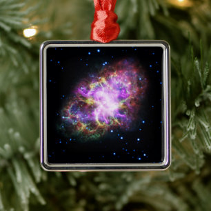 Crab Nebula Supernova Remnant Hubble Composite Metal Ornament