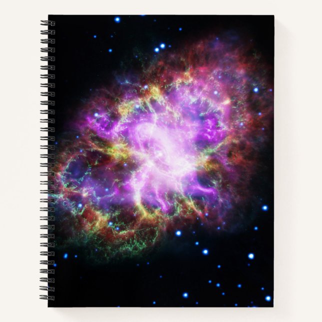 Crab Nebula Supernova Remnant Hubble Composite Notebook (Front)
