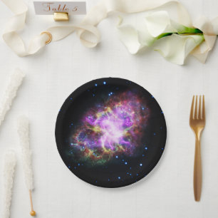 Crab Nebula Supernova Remnant Hubble Composite Paper Plate