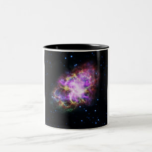 Crab Nebula Supernova Remnant Hubble Composite Two-Tone Coffee Mug