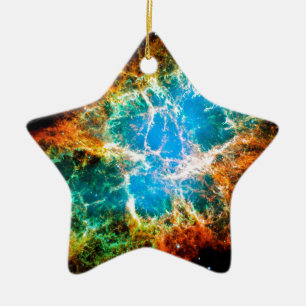 Crab Nebula Supernova Remnant Hubble Space Photo Ceramic Ornament