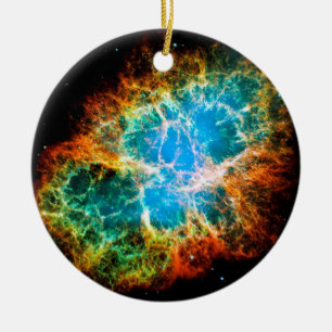 Crab Nebula Supernova Remnant Hubble Space Photo Ceramic Tree Decoration