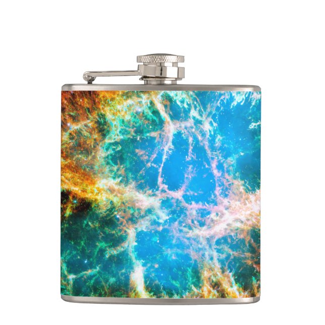 Crab Nebula Supernova Remnant Hubble Space Photo Hip Flask (Front)