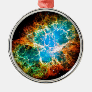 Crab Nebula Supernova Remnant Hubble Space Photo Metal Tree Decoration