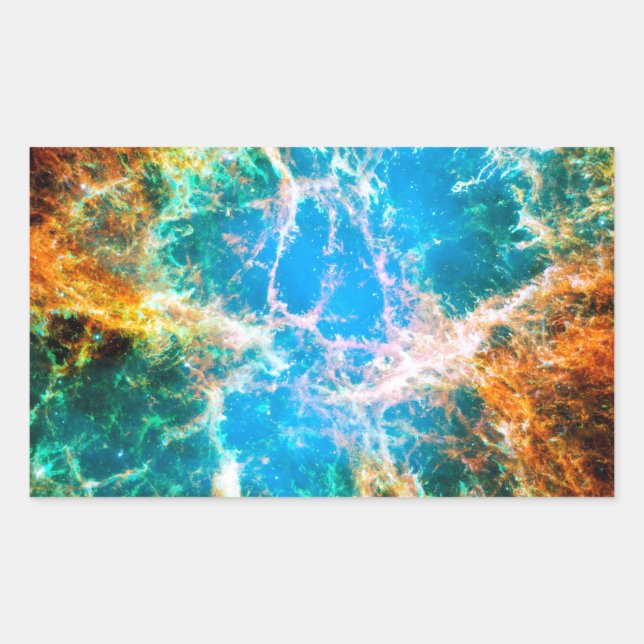 Crab Nebula Supernova Remnant Hubble Space Photo Rectangular Sticker (Front)