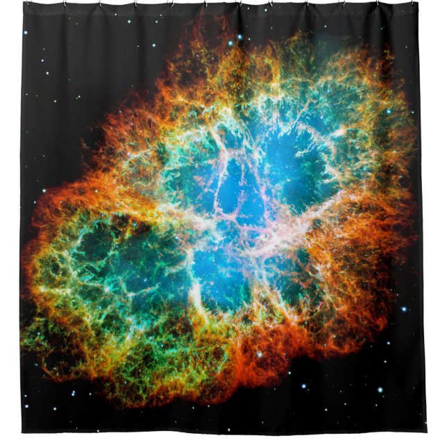 Crab Nebula Supernova Remnant Hubble Space Photo Shower Curtain (Front)