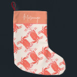 Crab Ocean Beach Sea Creature Pattern     Small Christmas Stocking<br><div class="desc">Cute Crab Print Design / Crustaceancore</div>