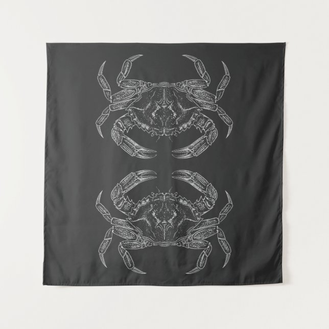 crab ocean life design tapestry (Front)