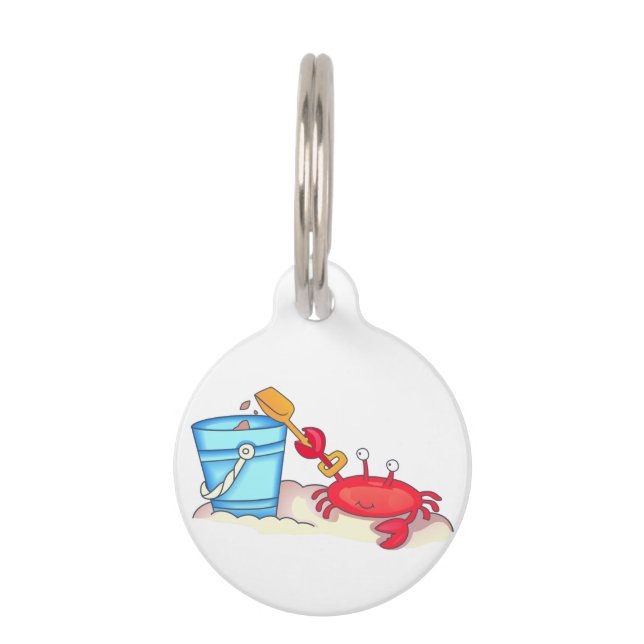 Crab on the Beach Pet Tag (Front)