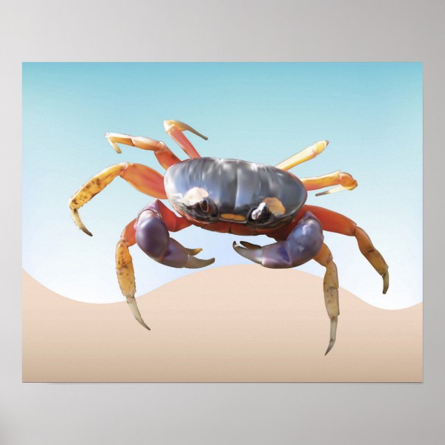 Crab on the Beach Poster (Front)