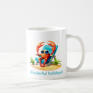 Crab on vacation coffee mug