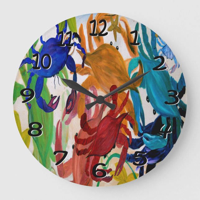 crab party art wall clock (Front)