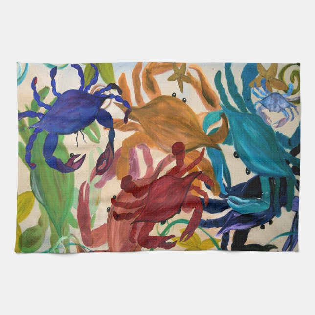 Crab party kitchen towels (Horizontal)