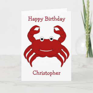 Crab Personalised Birthday Card