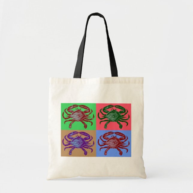 Crab Pop Art Tote Bag (Front)