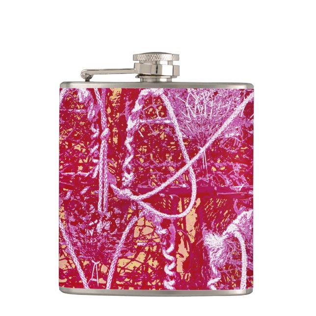 CRAB POTS ABSTRACT HIP FLASK (Front)