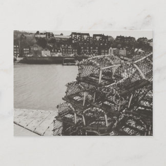 Crab pots, Whitby harbour, North Yorkshire. Postcard