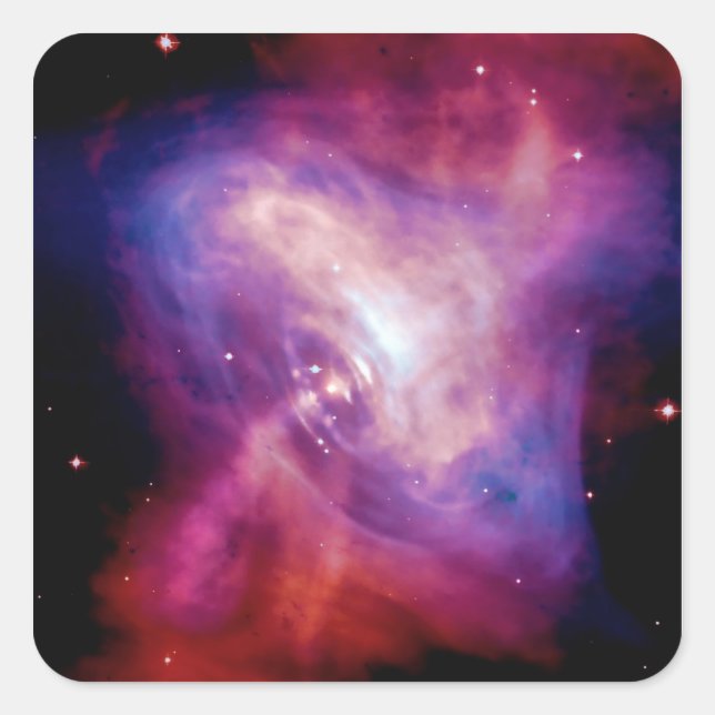 Crab Pulsar Time Lapse - Neutron Star Square Sticker (Front)