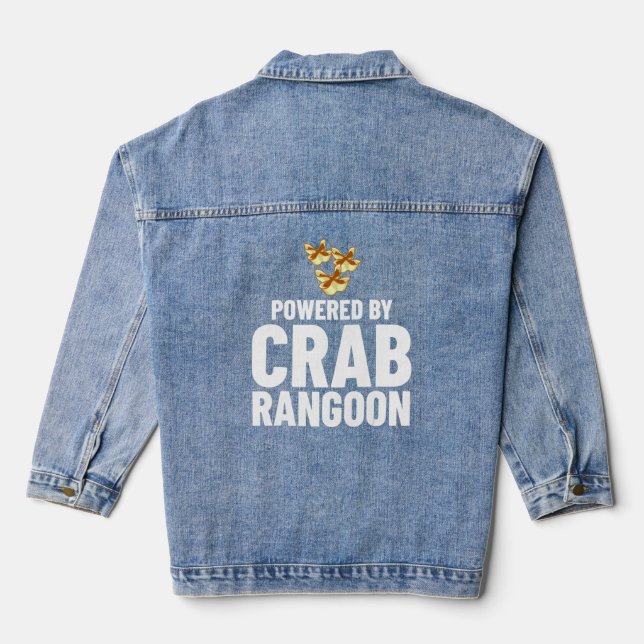 Crab Rangoon Cream Cheese Wontons Dip Sauce Chines Denim Jacket (Back)