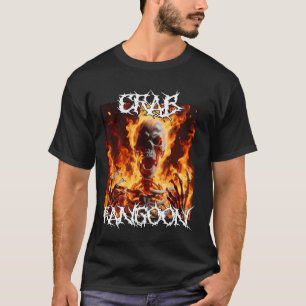 Crab Rangoon Funny Cringe Hard Skeleton Meme Flame T-Shirt