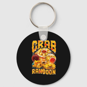 Crab Rangoon Meme Bootleg Rap Style 90s Vintage Key Ring