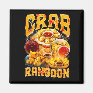 Crab Rangoon Meme Bootleg Rap Style 90s Vintage Magnet