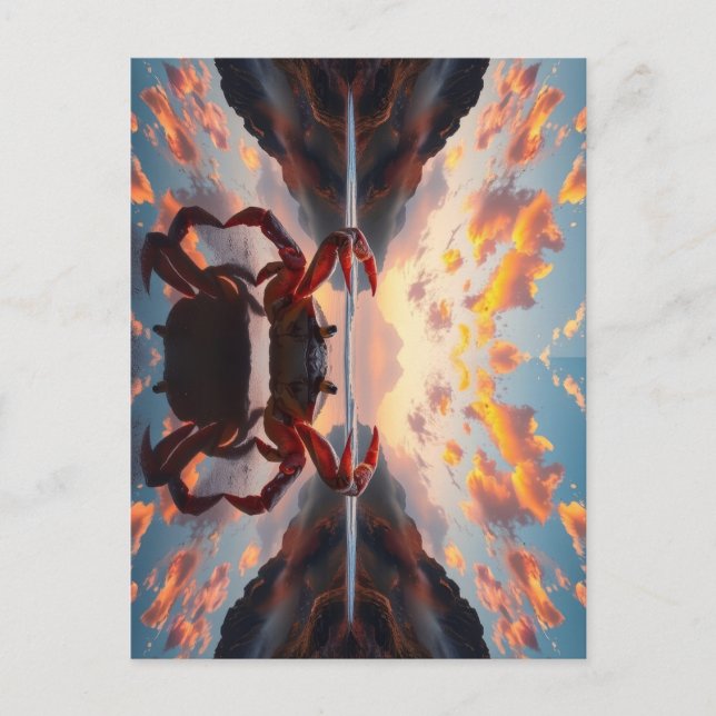 crab reflection art postcard (Front)