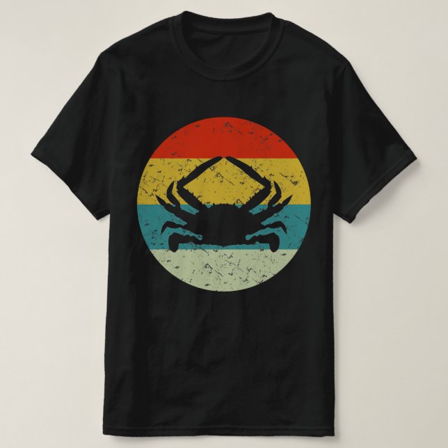 Crab retro vintage  silhouette 70s T-Shirt (Design Front)