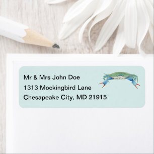 Crab Return Address Label