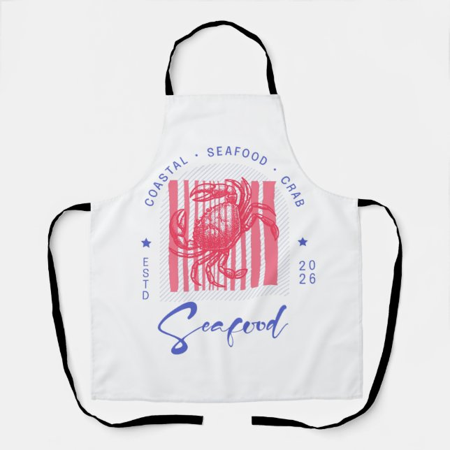 Crab Seafood Beach Coastal  Apron (Front)