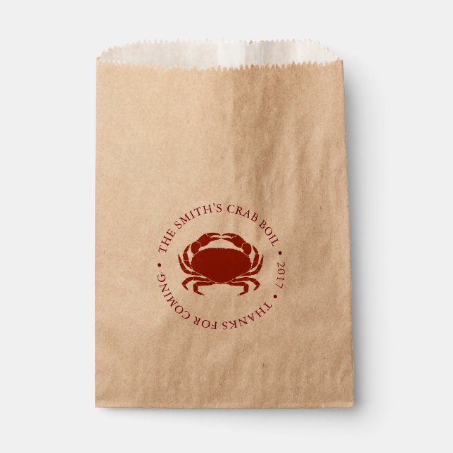Crab | Seafood Boil Customisable Favour Bag (Front)