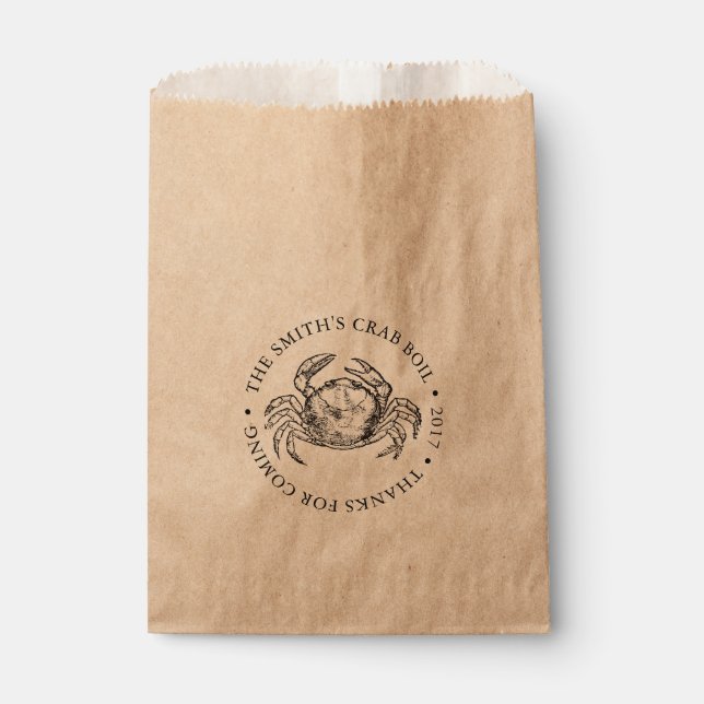 Crab | Seafood Boil or Bake Customisable Favour Bag (Front)