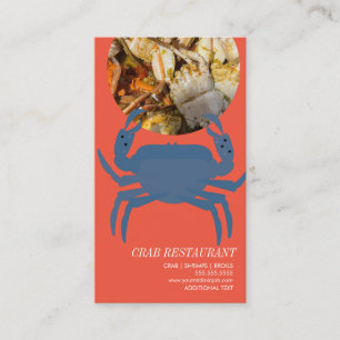 Crab Seafood Broil Restaurant Orange Business Card